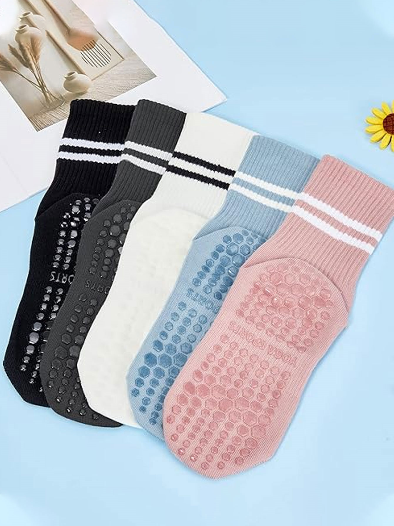 3 Pairs of Yoga Socks, Non-Sli - Medias Para Pilates Y Yoga review and price
