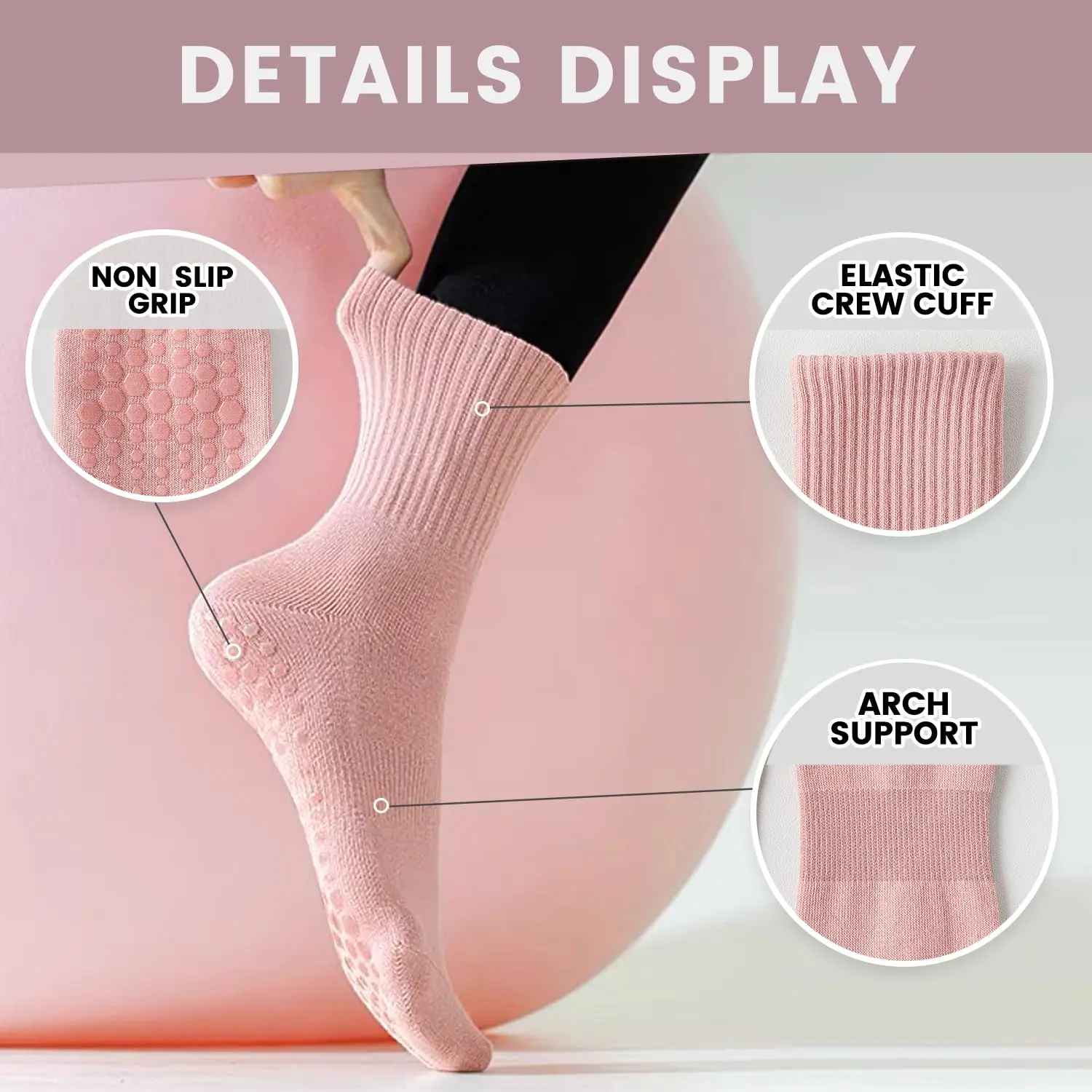 4 pairs of women's yoga socks, - Pilates & Yoga Wohlfühlen Forchheim review and price